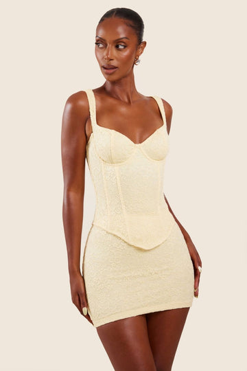 Serenity - Cinched Lace Corset Mini Set