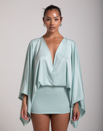 ISLA MINI DRESS - LIGHT MINT GREEN