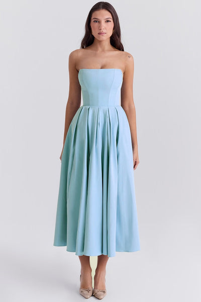 Audrey Strapless Midi Dress
