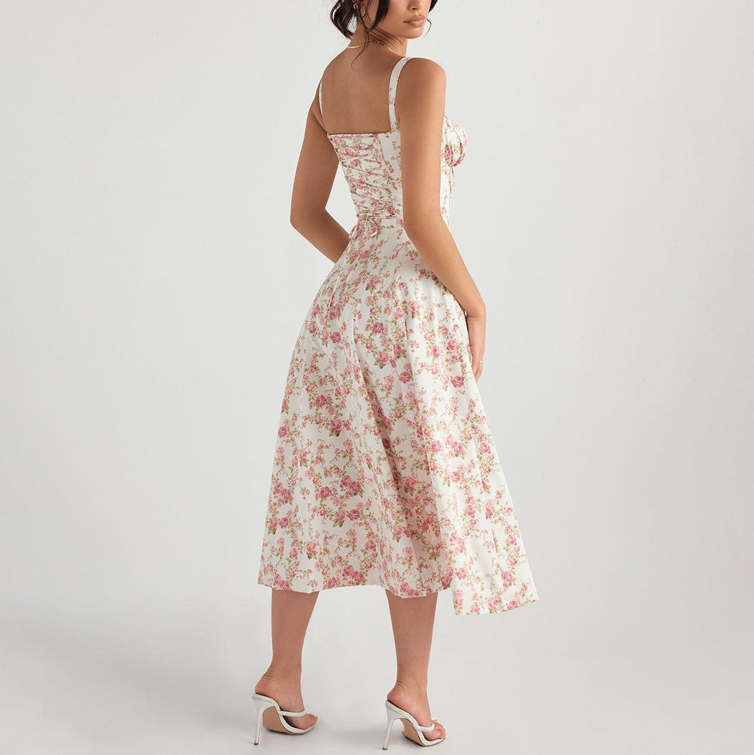 Floral Bustier Waist Dress