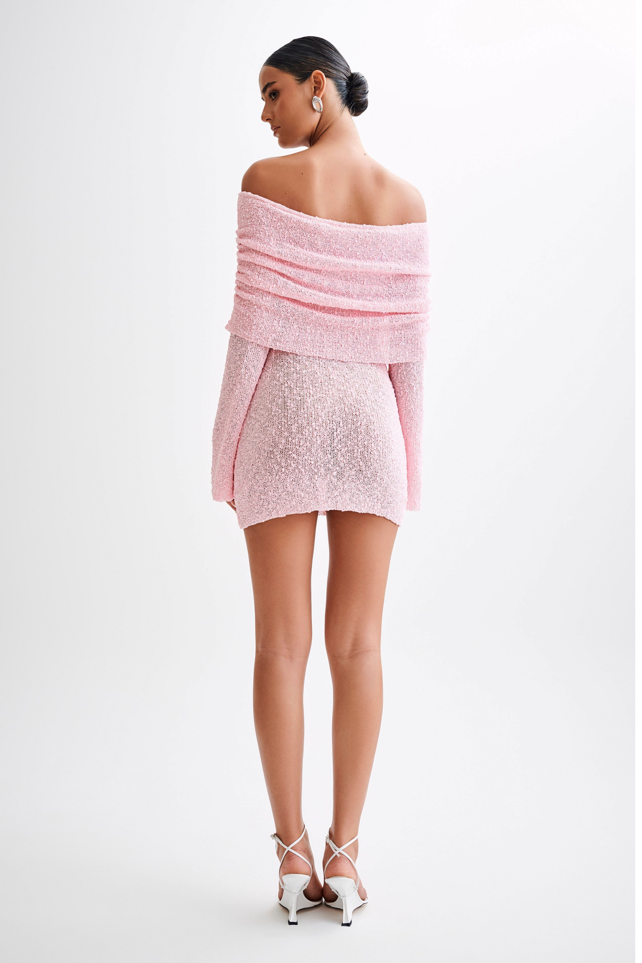 Marisol Off Shoulder Boucle Mini Dress