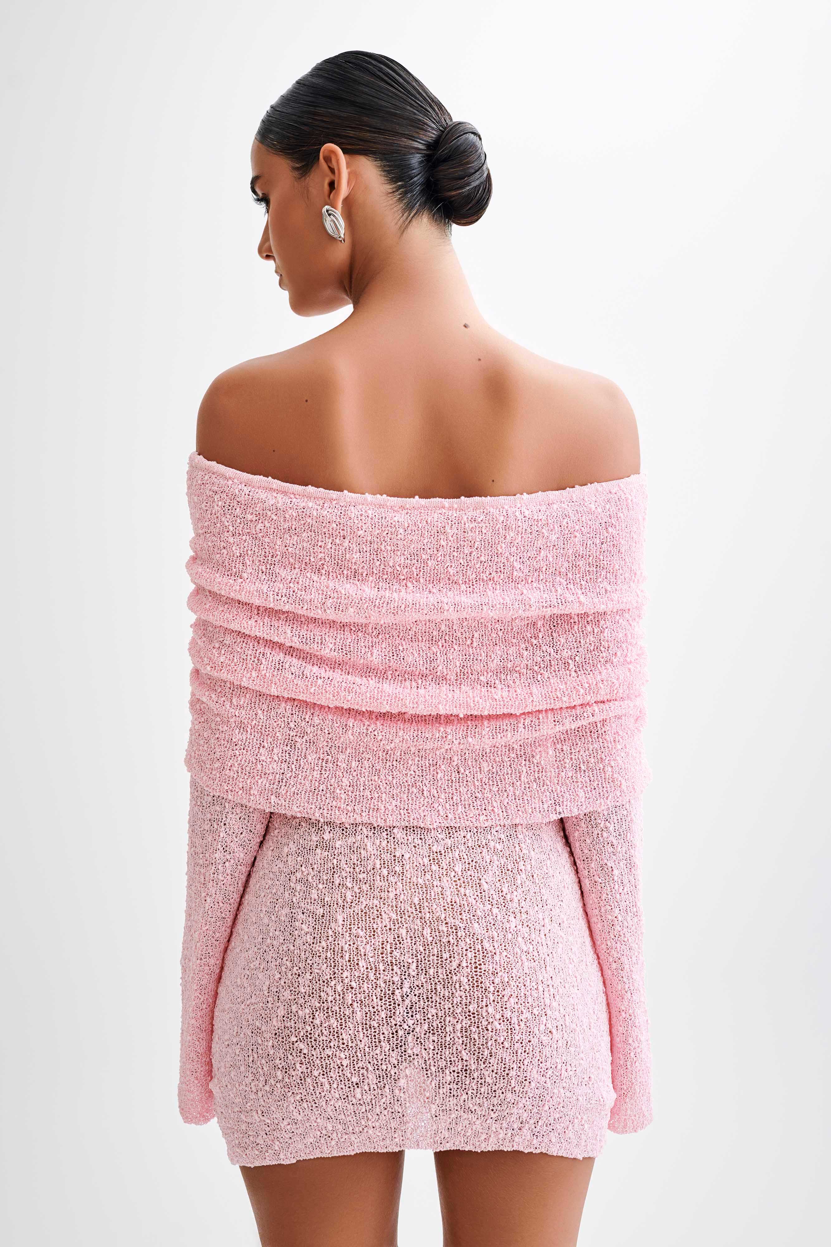 Marisol Off Shoulder Boucle Mini Dress