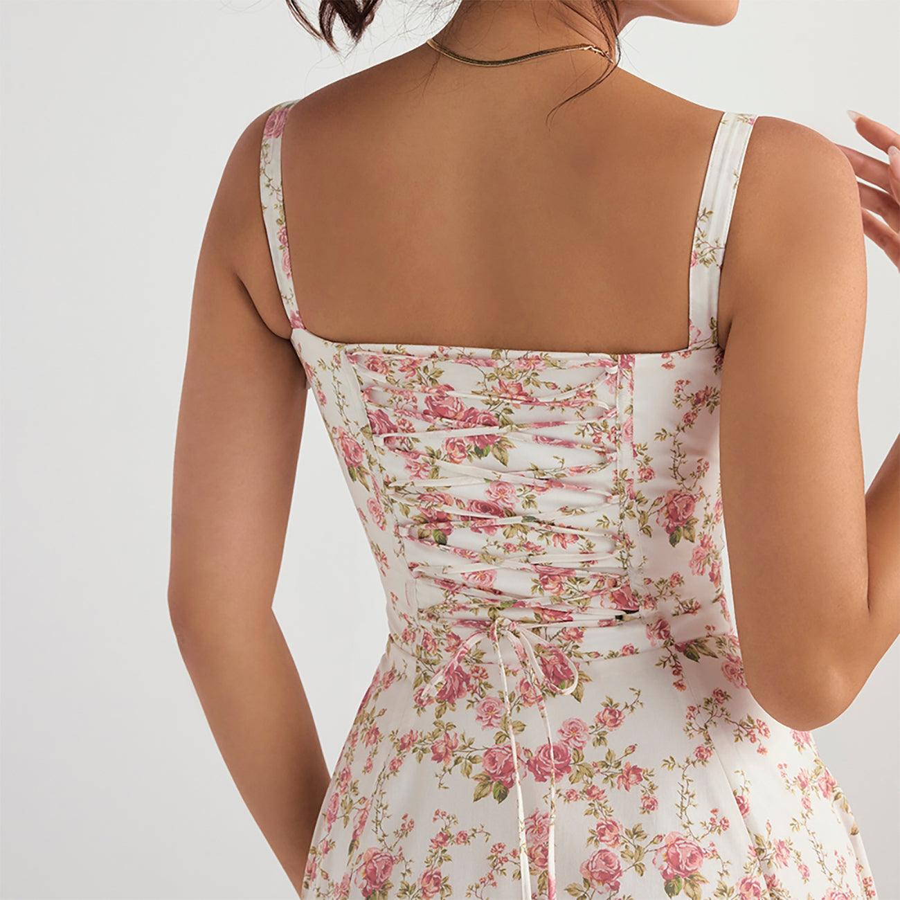 Floral Bustier Waist Dress