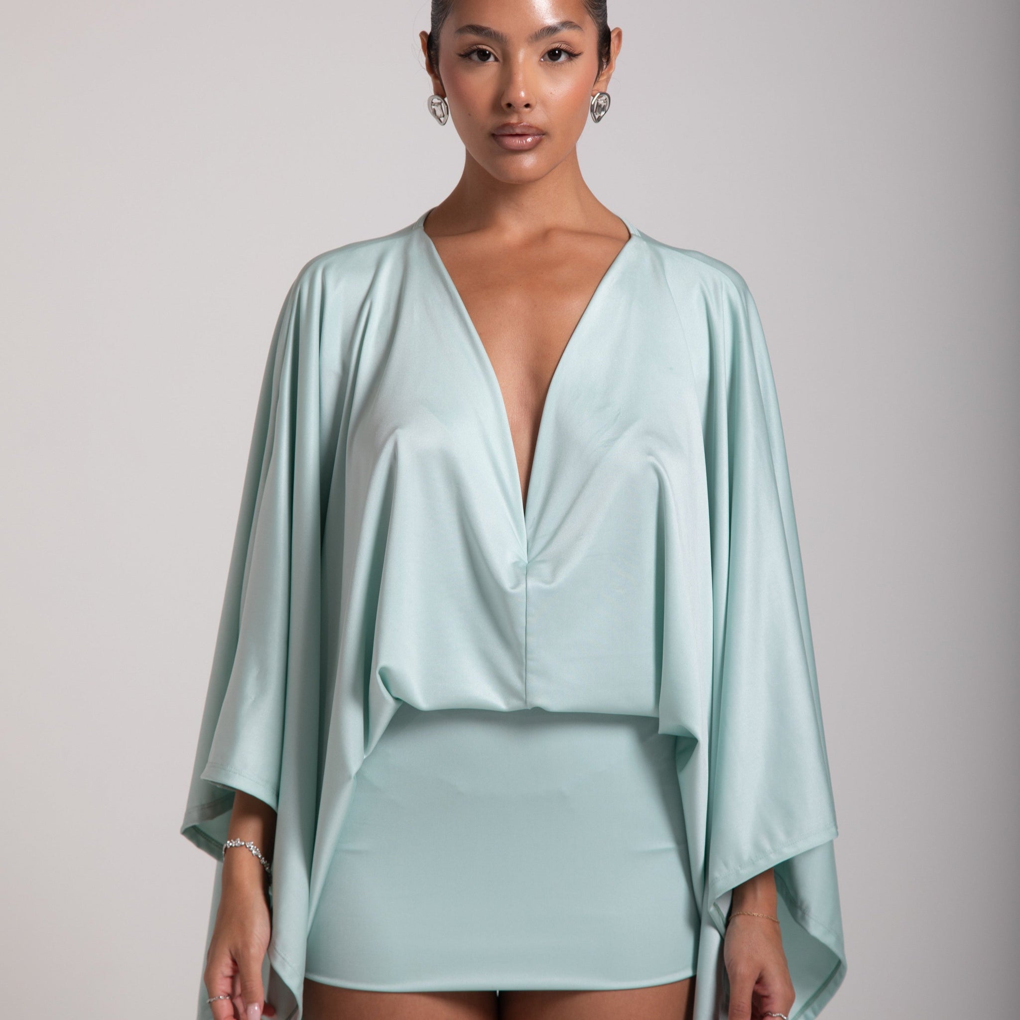 ISLA MINI DRESS - LIGHT MINT GREEN