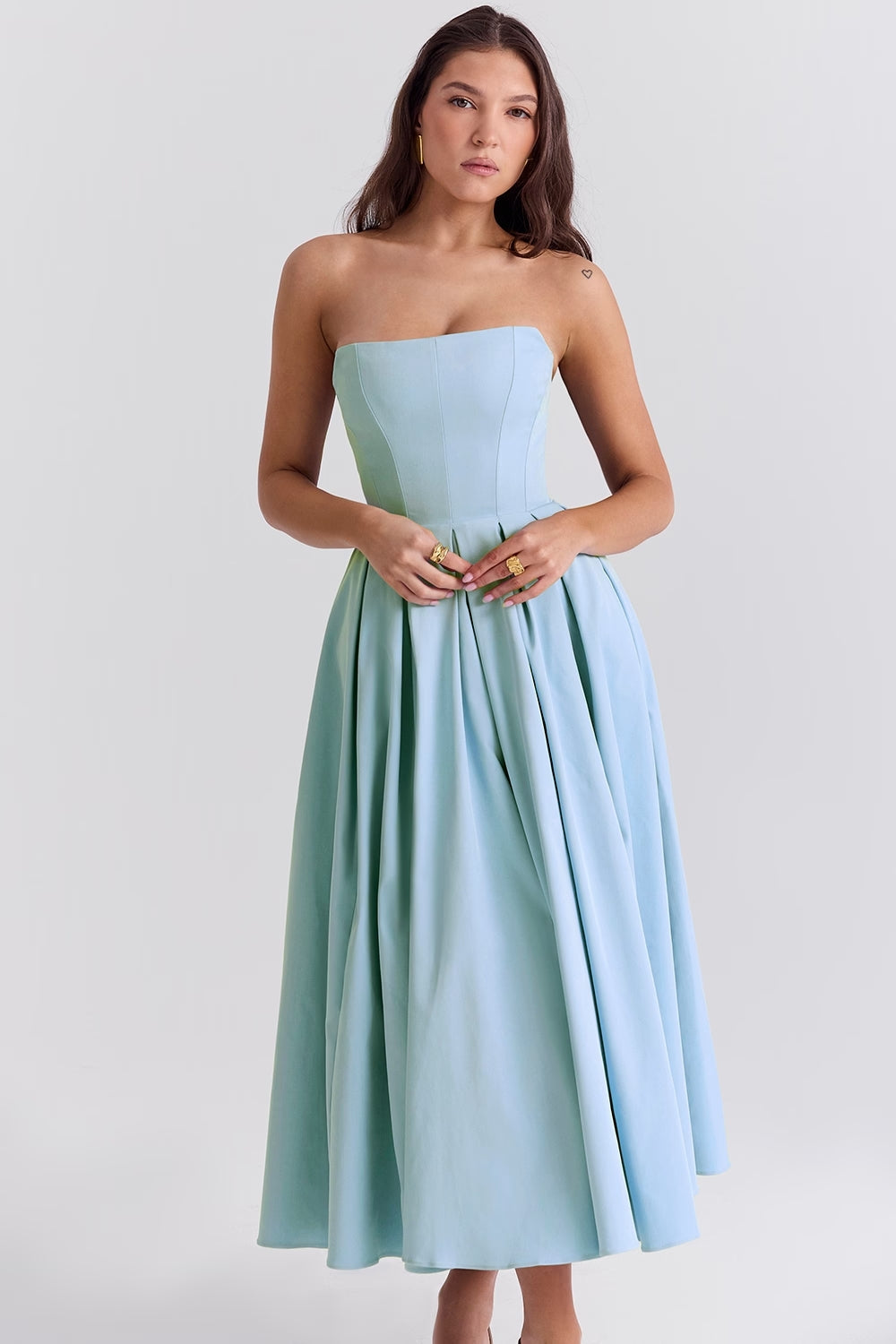 Audrey Strapless Midi Dress