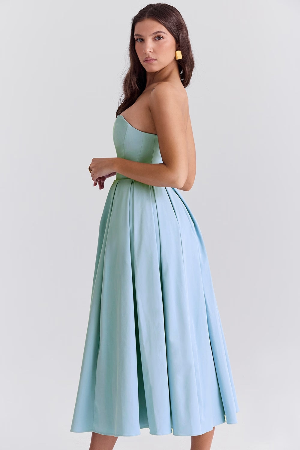 Audrey Strapless Midi Dress