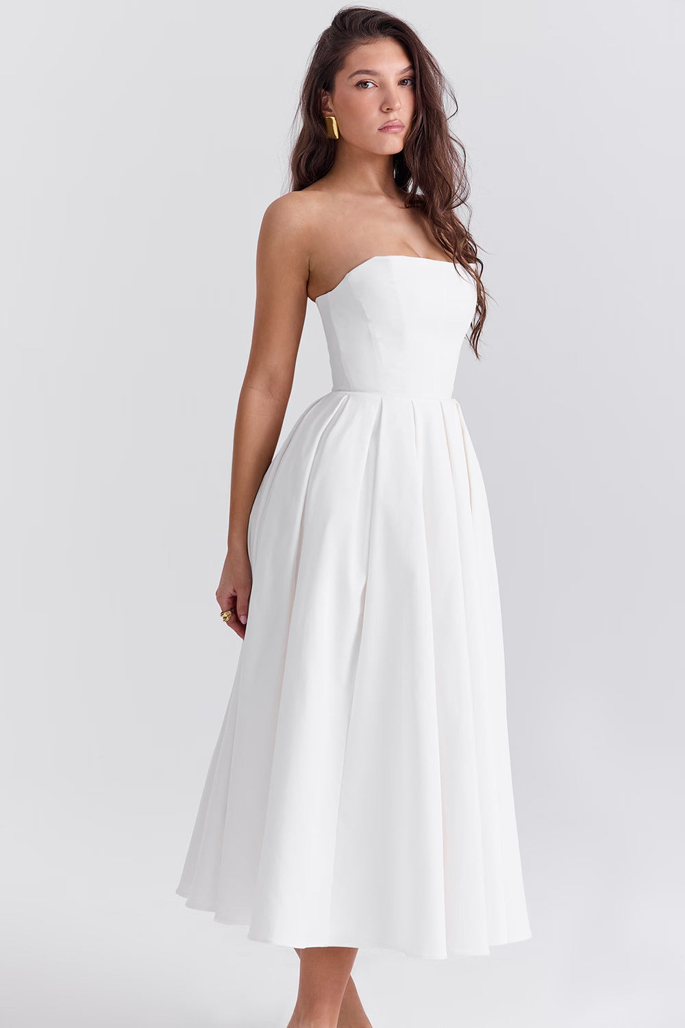 Audrey Strapless Midi Dress