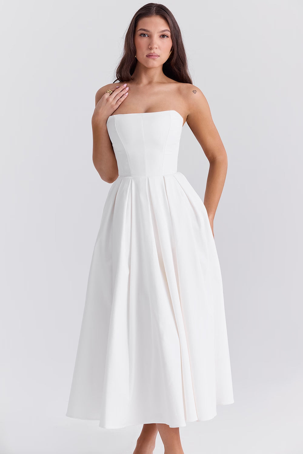 Audrey Strapless Midi Dress