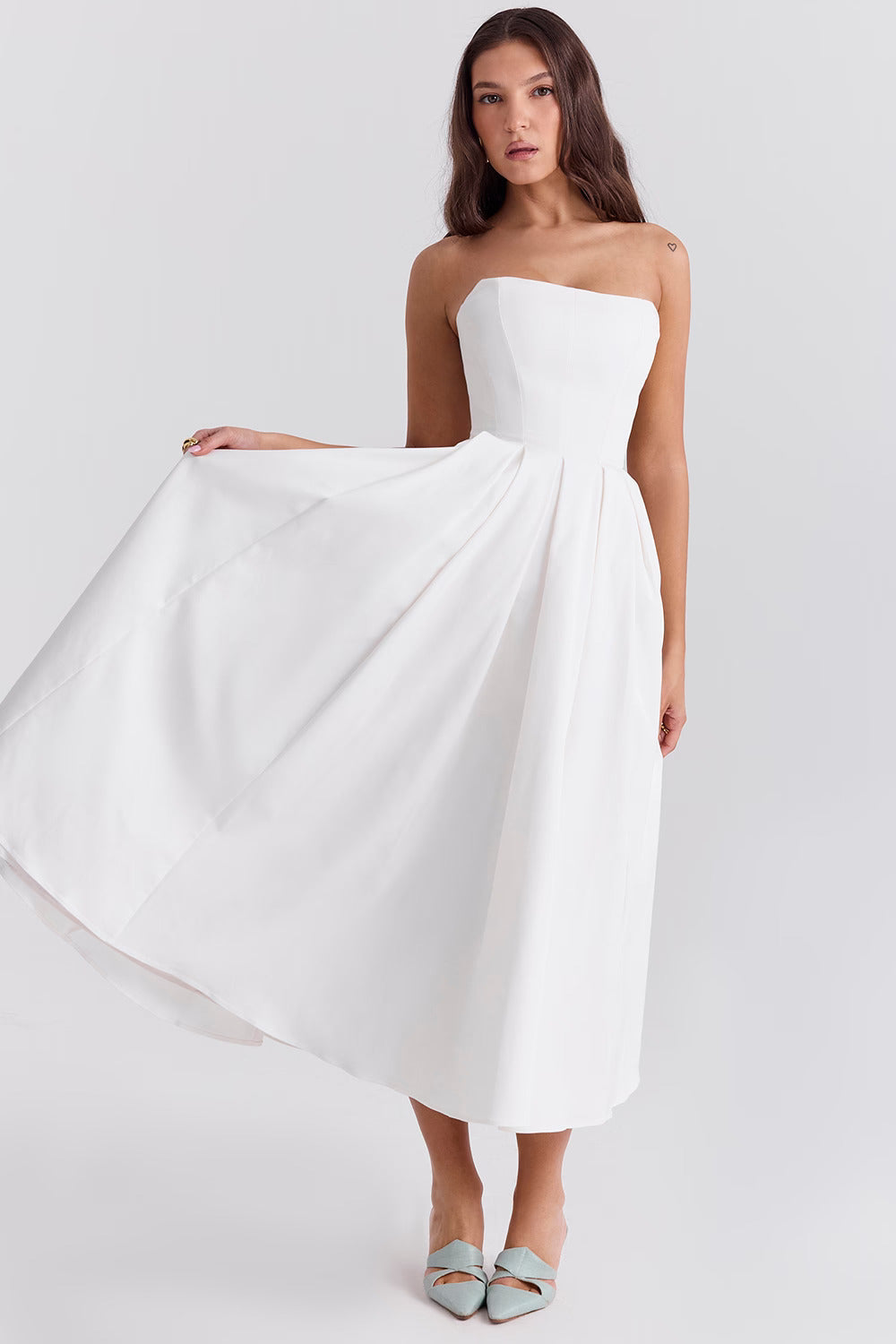 Audrey Strapless Midi Dress