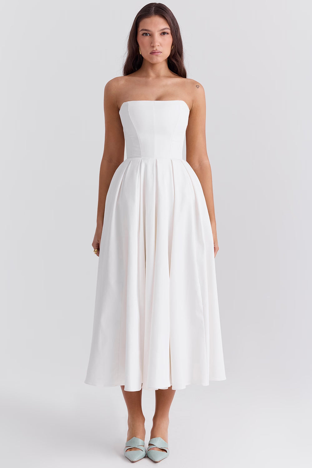Audrey Strapless Midi Dress