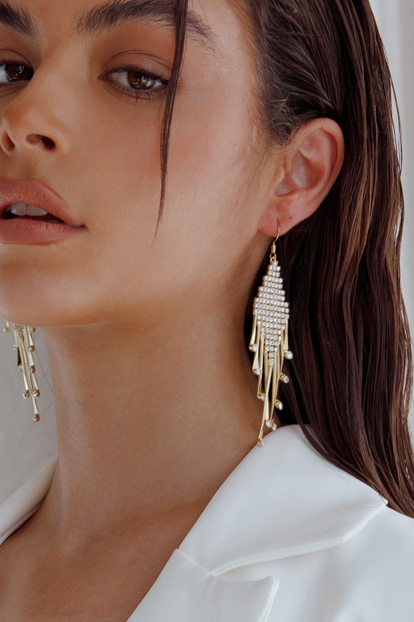 Fringe Earrings Alessandra Diamante Gold