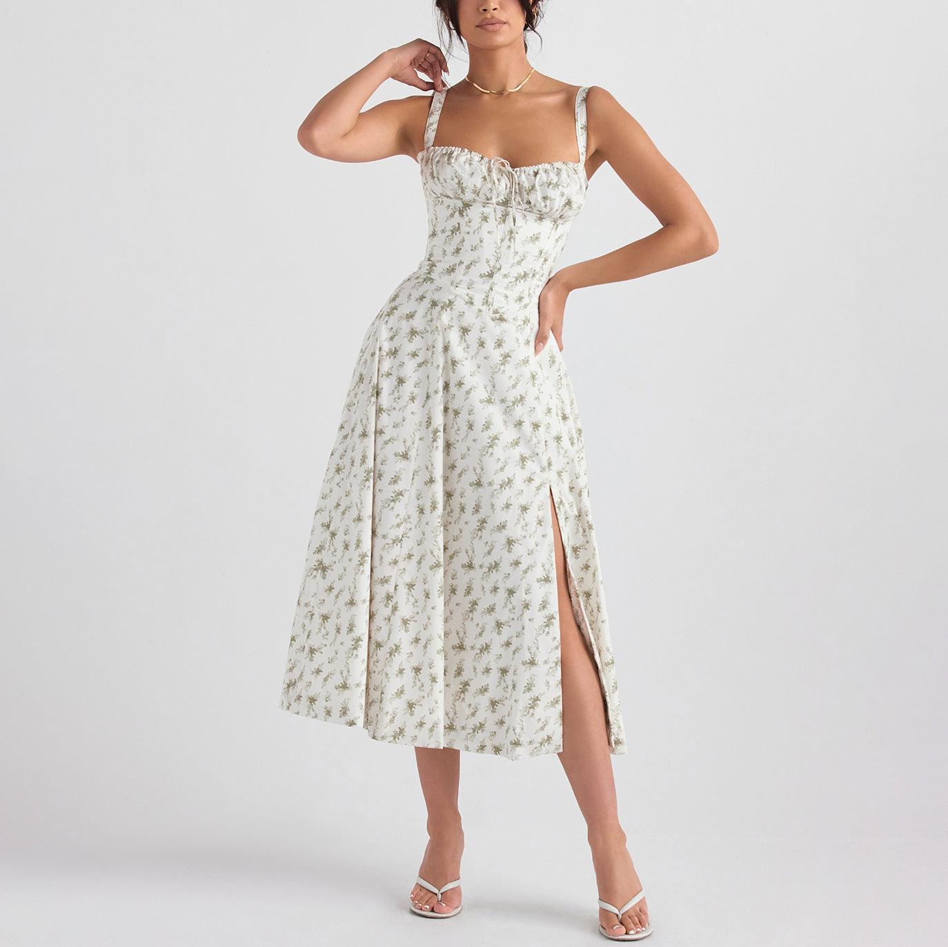 Floral Bustier Waist Dress