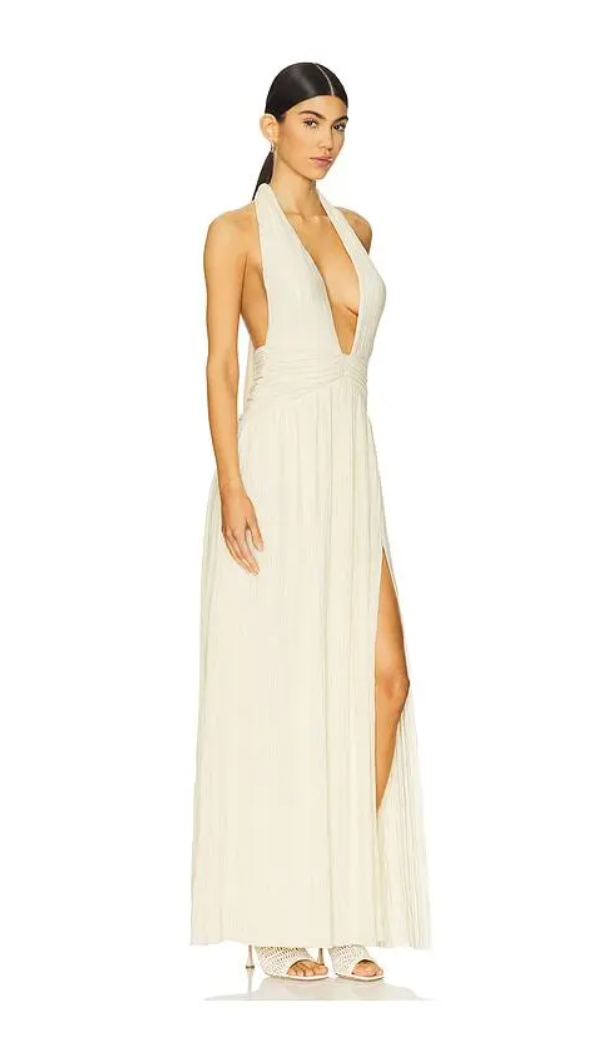 Violet - Deep V Maxi Dress