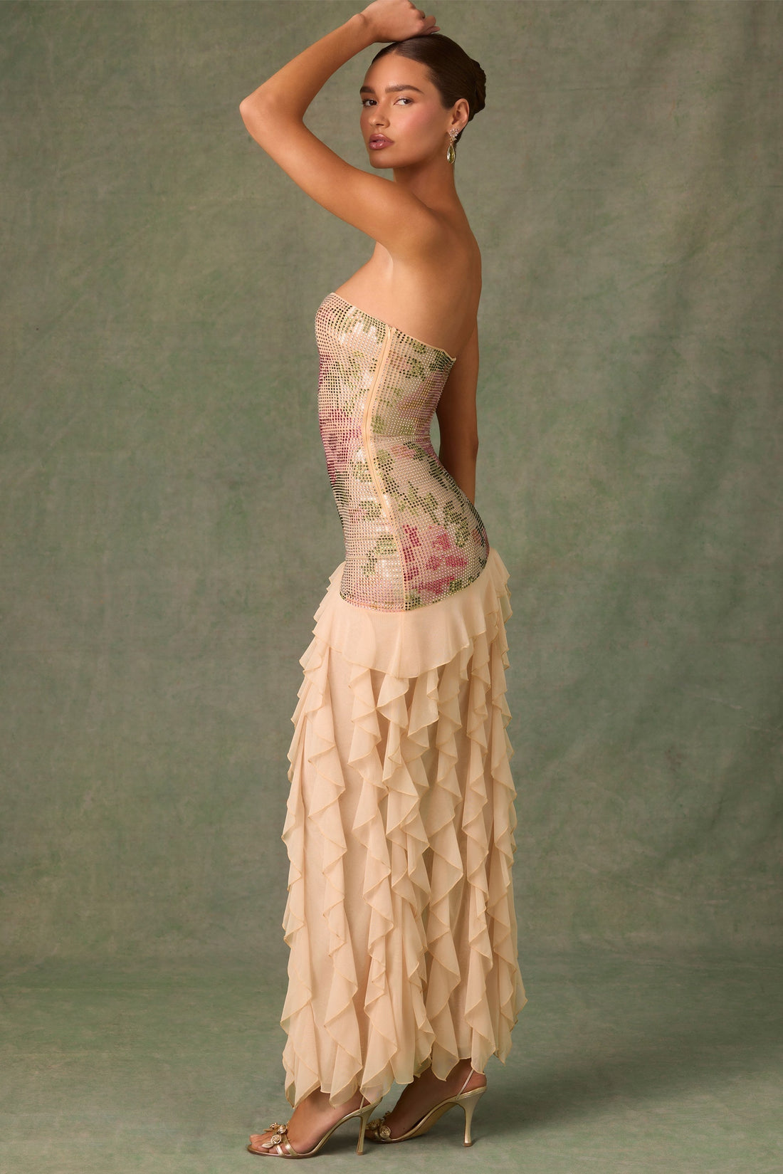 Rose Ruffle Maxi Dress