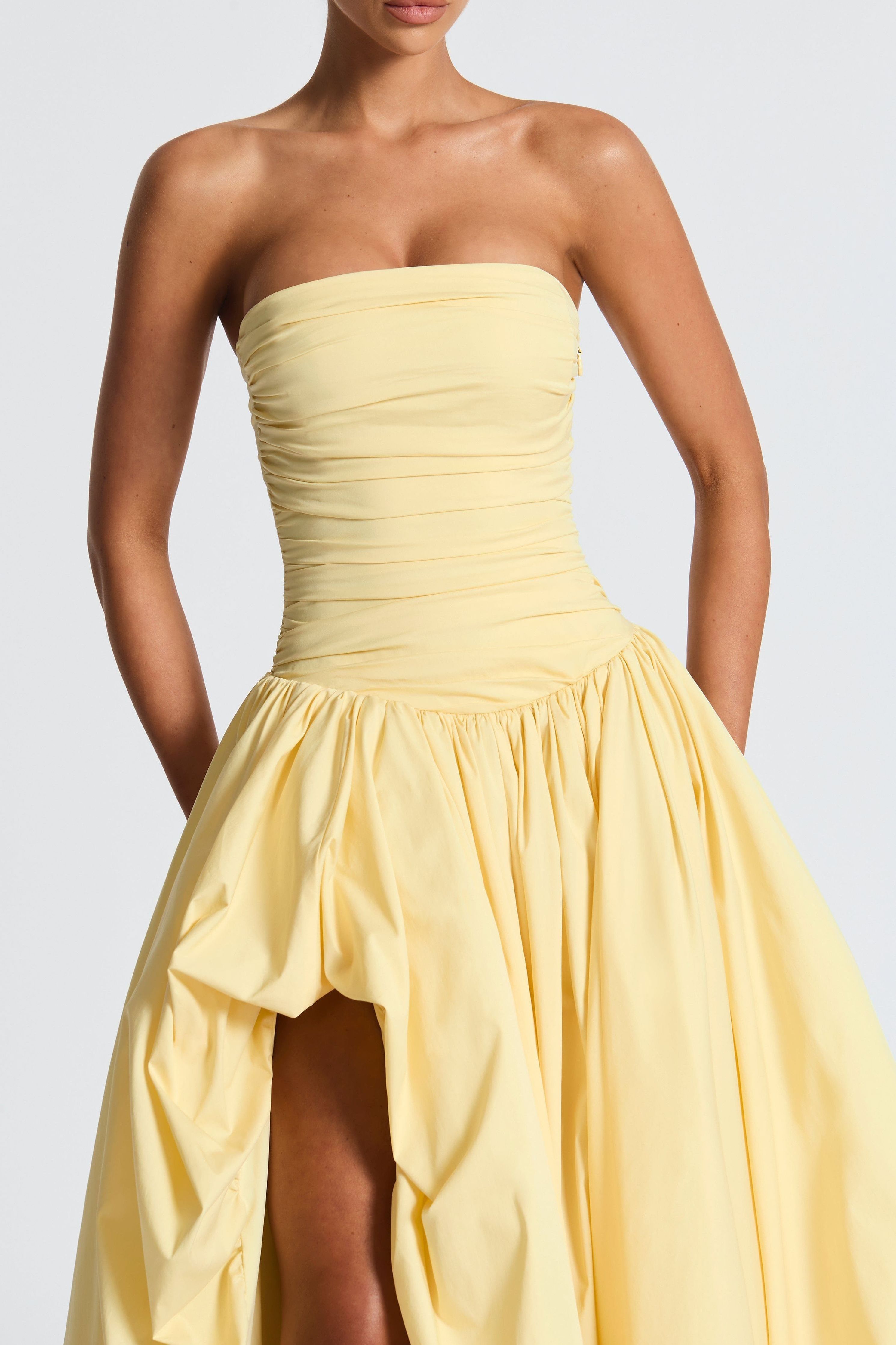 Jillian - Satin Ruffle Maxi Dress