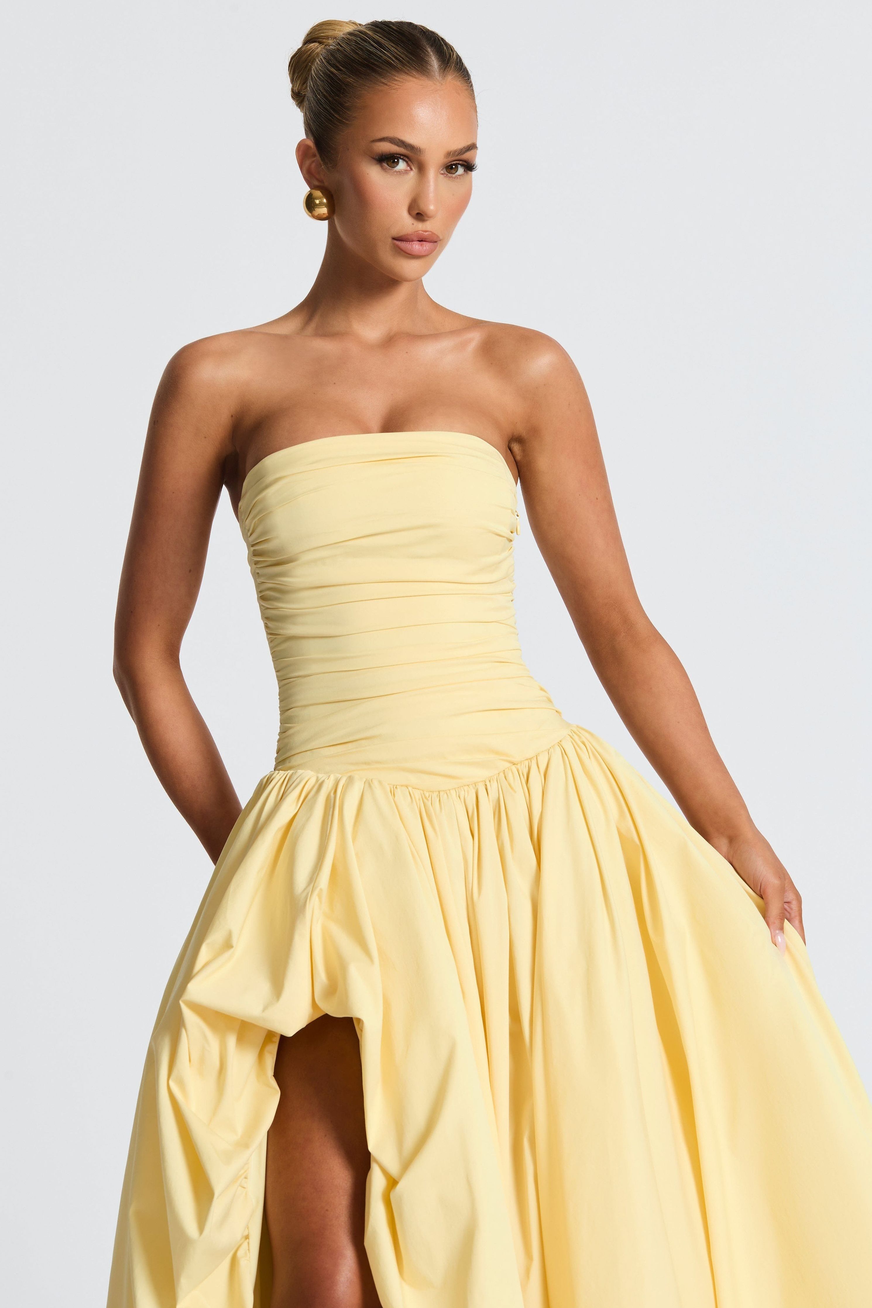 Jillian - Satin Ruffle Maxi Dress
